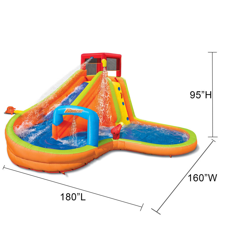 Banzai Lazy River Inflatable Outdoor Adventure Water Park Slide and Splash Pool & Reviews Wayfair